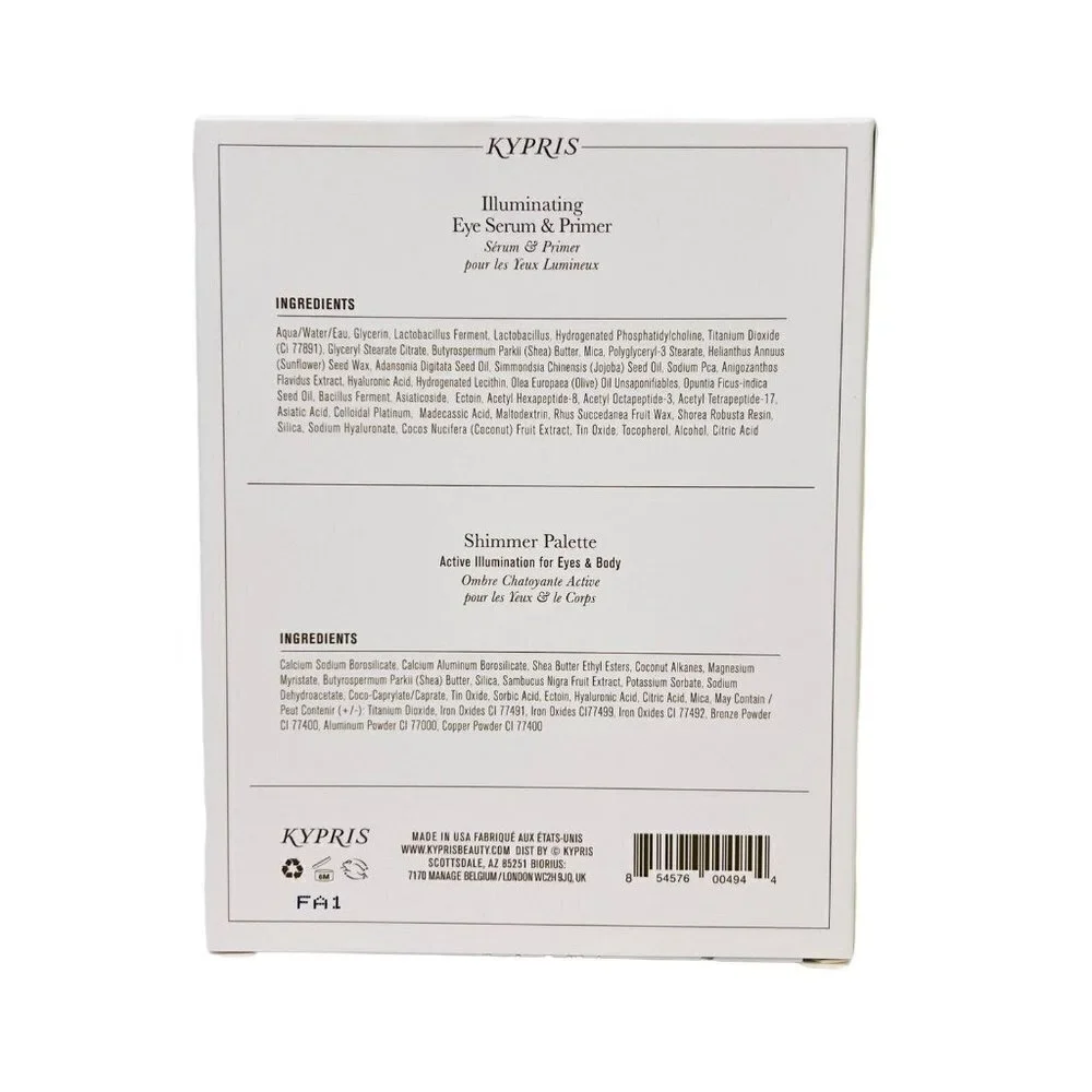 KYPRIS Set Illuminating Eye Serum & Primer 5 Pan Shimmer‎ Palette Brightens